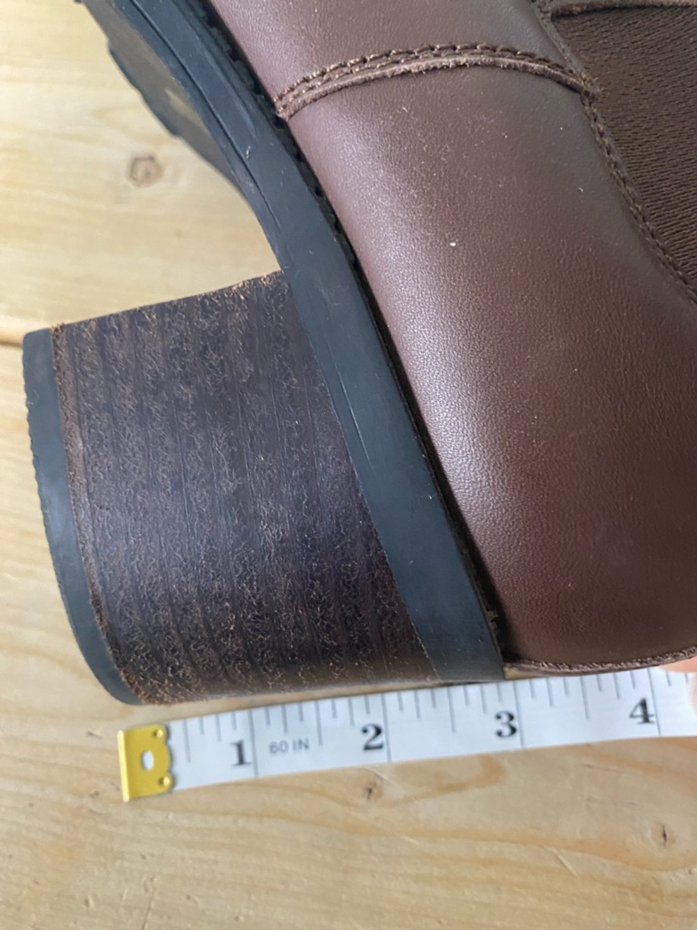 Cougar Fargo Brown Leather Chelsea Block Heel Ankle Boots 9M - Picture 12 of 12